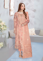 Ramsha Unstitched Embroidered Organza Collection - 2025 WE-421